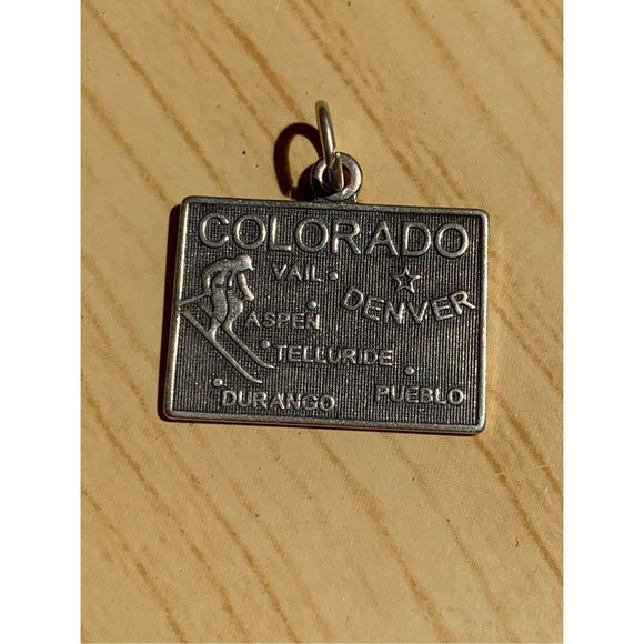 .925 State of Colorado Sterling Silver Jewelry Charm #travel #ski #Durango - Picture 1 of 4